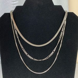 2/$15 3 Layer Silver Plated Necklace